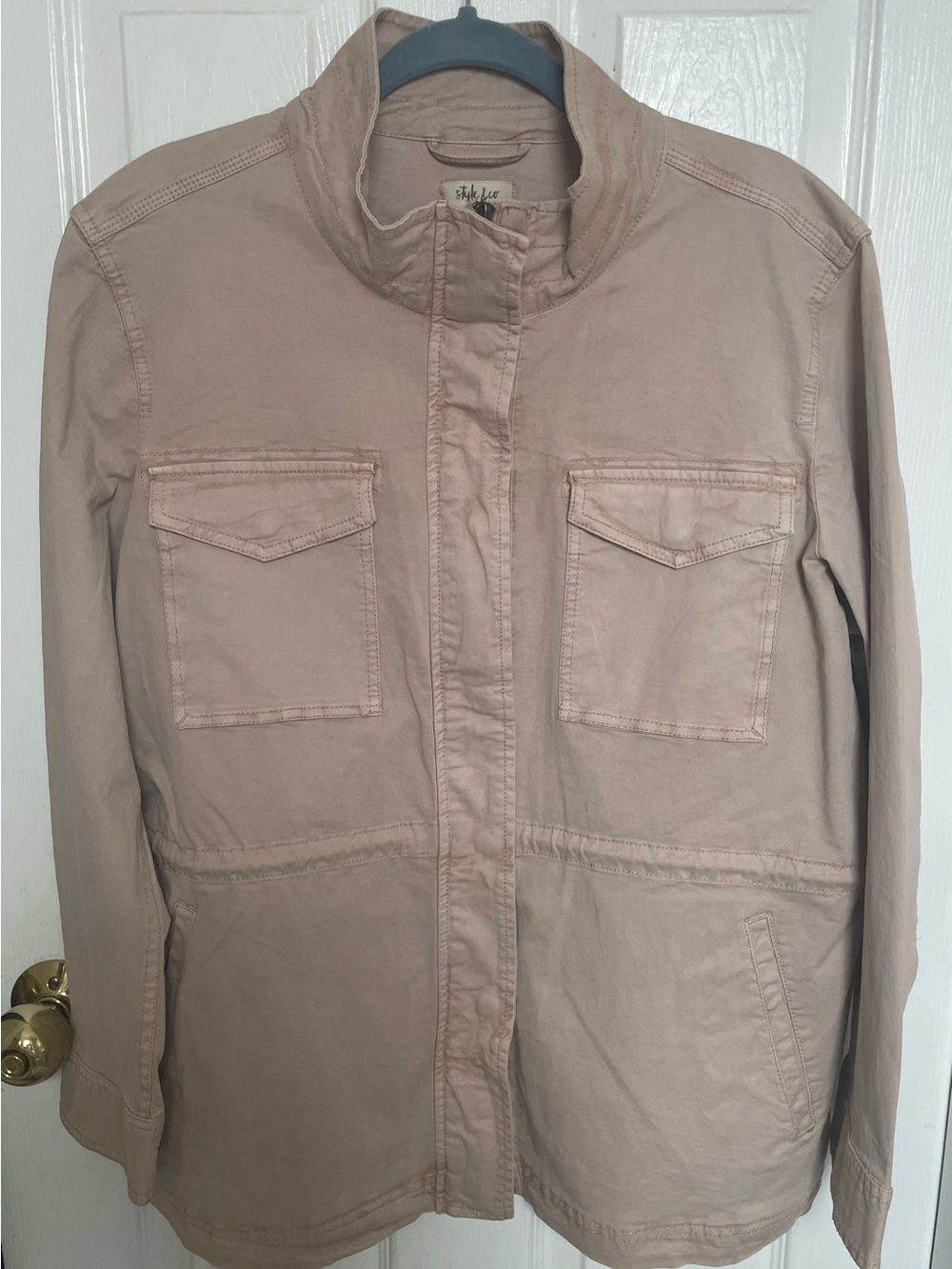 Style & Co. Utility Jacket with Flap Pockets - mocha-rose color